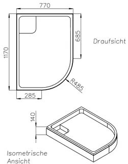 SD Wt BetteCorner viertelrund 1200x800x35 – Bild 2