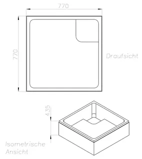 SD Wt Standard tief 800x800x280 – Bild 2