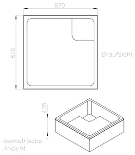 SD Wt Standard tief 900x900x280 – Bild 2