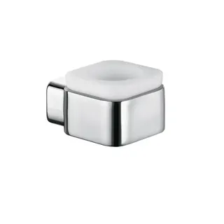 KLUDI E2 Teelichthalter aus Opal-Glas chrom