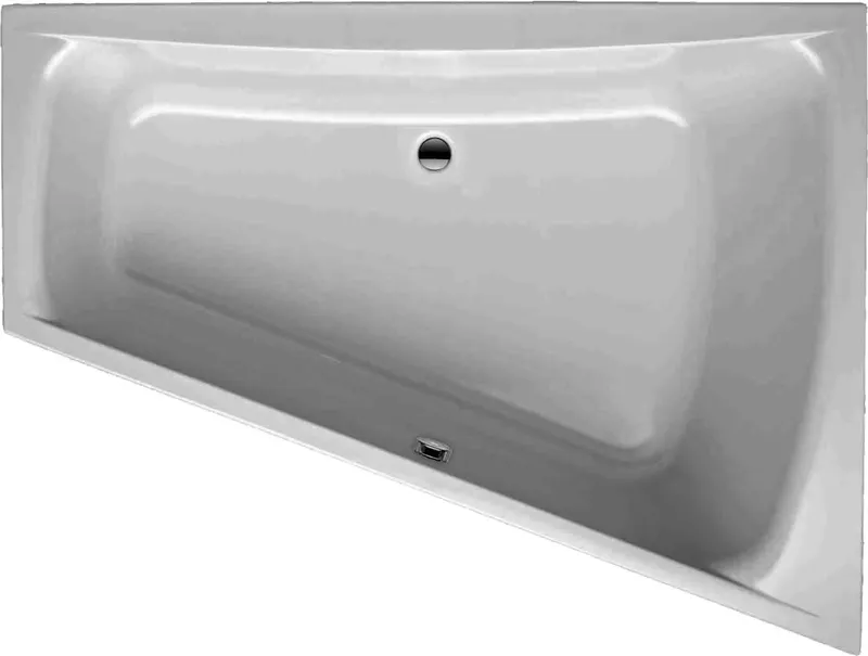 SF 170 U rechts weiß Überlauf links Trapezbadewanne 1700x1300/650