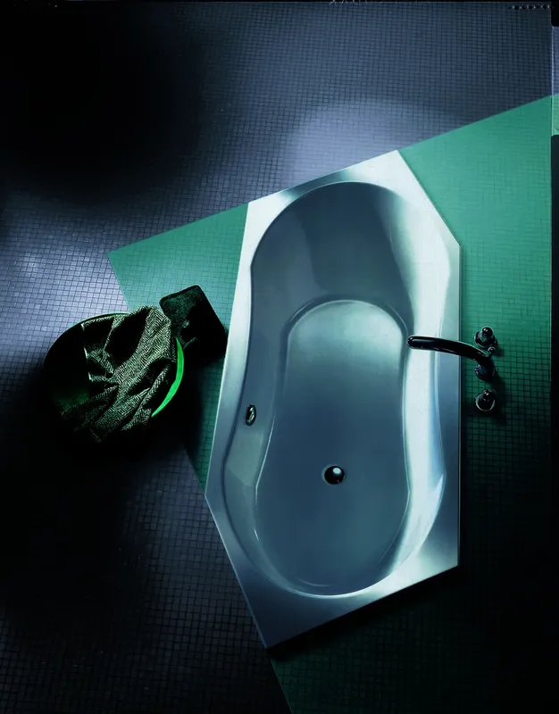 Koralle Badewanne T200 205 L Acryl 6eckig 2020x800x450 weiß Überlauf vorn