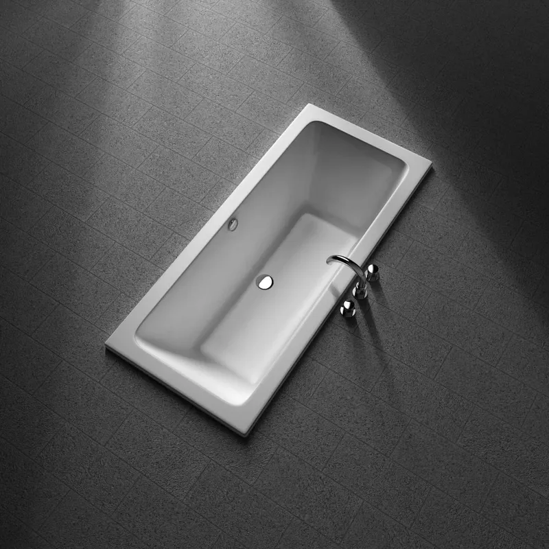 Koralle Badewanne T200 190/90 Acryl re-eckig 1900x900x450 weiß Überlauf mittig