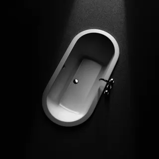 Koralle Badewanne T200 180/85 Acryl oval 1800x850x450 weiß Überlauf mittig – Bild 2