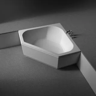 Koralle Badewanne T200 145-Eck Acryl Eckwanne 1450x2041x450 weiß Überlauf vorn