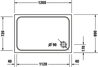 Duravit D-Code Duschwanne, Rechteckig, 1200x800x85 mm, Weiß, Sanitäracryl – Bild 3