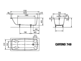 Badewanne CA 170x70cm more4YOU, weiß – Bild 5