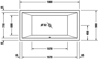 Duravit Starck Badewanne 1800x900 Einbau Rückenschr.2 L/R, Weiß – Bild 3