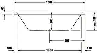 Duravit Starck Badewanne 1800x900 Einbau Rückenschr.2 L/R, Weiß – Bild 4