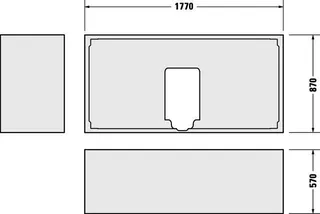 Duravit Starck Badewanne 1800x900 Einbau Mittelabl.,Rückenschr. 2 L/R, Weiß – Bild 5