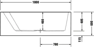 Duravit Paiova Badewanne Tpz 1800x1400 Einbau Angef.Acrylverkl.,Rückens.1 Links, Weiß – Bild 4