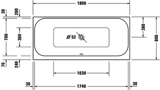 Duravit Happy D.2 Badewanne 1800x800 Einbauversion Rückenschr. 2 Pos. L/R Weiß – Bild 3