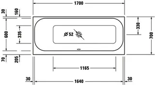 Duravit Happy D.2 Badewanne 1700x700 Einbauversion Rückenschr.1 Pos.L, Weiß – Bild 2
