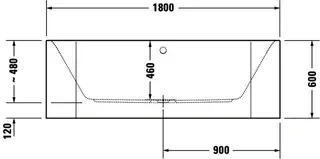 Duravit Happy D.2 Badewanne 1800x800 Vorwand Angef.Acrylver.,Rückens. 2 Pos.L/R,Weiß – Bild 5