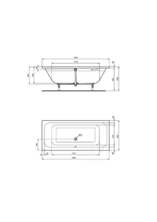 sanibel 1001-Acryl-Badewanne Duo A14 1800x800x450mm weiß – Bild 2