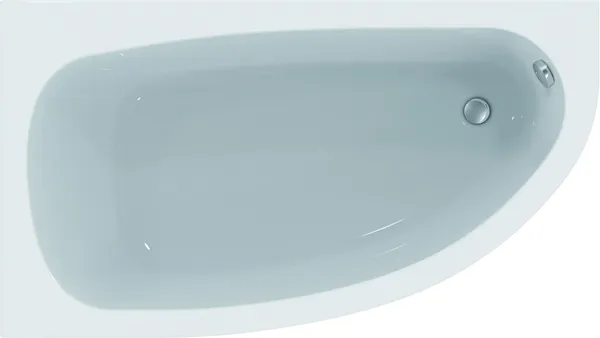 sanibel 1001-Acryl-Raumsparbadewanne A14 1600x900x450mm links weiß