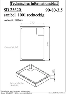 sanibel Wannenträger für sanibel 1001- Acryl-Duschwanne superflach 900x800mm – Bild 2