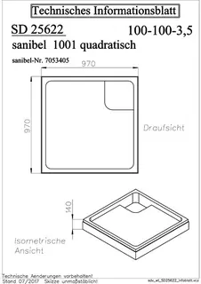 sanibel Wannenträger für sanibel 1001- Acryl-Duschwanne superflach 1000x100mm – Bild 2