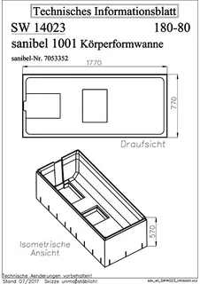 sanibel Wannenträger für sanibel 1001- Acryl-Badew KF 2 ger. Seiten 1800x800mm – Bild 2