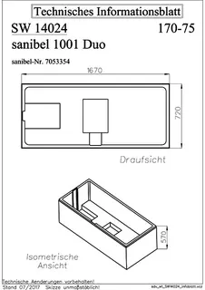 sanibel Wannenträger für sanibel 1001- Acryl-Badew Duo 2 ger. Seiten 1700x750mm – Bild 2