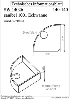 sanibel Wannenträger für sanibel 1001- Acryl-Eckbadewanne ohne Ablage 1400mm – Bild 2