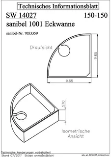 sanibel Wannenträger für sanibel 1001- Acryl-Eckbadewanne ohne Ablage 1500mm – Bild 2