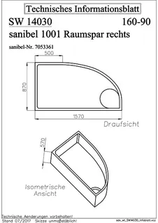 sanibel Wannenträger für sanibel 1001- Acryl-Raumsparbadew. 1600x900mm rechts – Bild 2