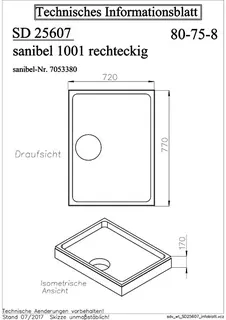 sanibel Wannenträger für sanibel 1001- Acryl-Duschwanne extraflach 800x750mm – Bild 2