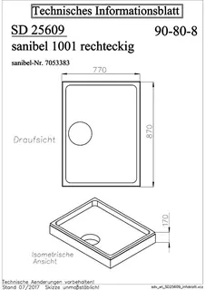sanibel Wannenträger für sanibel 1001- Acryl-Duschwanne extraflach 900x800mm – Bild 2