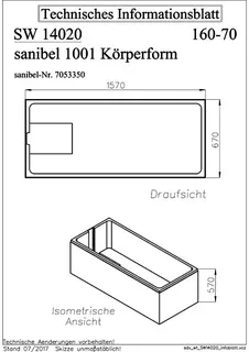 sanibel Wannenträger für sanibel 1001- Acryl-Badew KF 2 ger. Seiten 1600x700mm – Bild 2