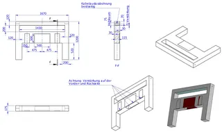 SD Anbaumodul Wannenträger halbhoch 1200x1670x175