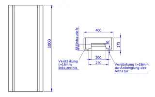 SD Armaturstele Wannenträger 1000x400x175 – Bild 2