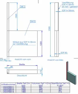 SD Wandmodul Duschplatz halbhoch 1200x1000x175 – Bild 2