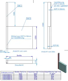 SD Wandmodul Duschplatz halbhoch 1200x1400x175 – Bild 2