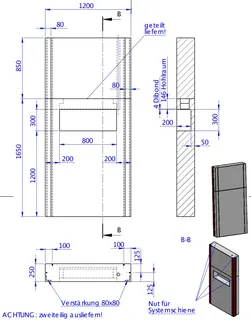 SD Wandmodul Duschplatz raumhoch 2500x1200x250 – Bild 2