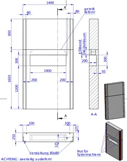SD Wandmodul Duschplatz raumhoch 2500x1400x250 – Bild 2