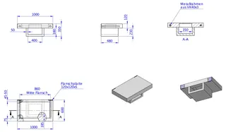 SD wandhängendes Modul mit Ablage schmal 350x1000x600 – Bild 2