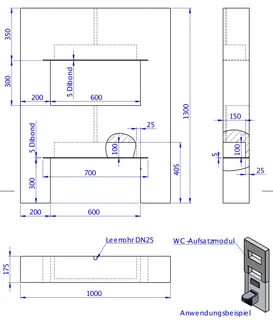 SD Aufsatzmodul WC 1300x1000x175 – Bild 2