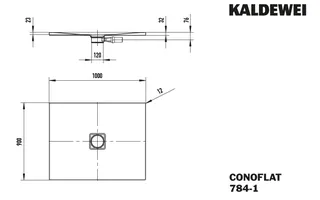 Kaldewei Duschwanne CONOFLAT Mod.784-1,900x1000mm, alpinweiß,Antislip – Bild 5