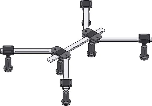 sanibel-Duschwannenfuß DWF-6 Standard A15 bis 1200x1200mm Höhe 105-150mm