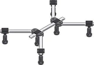 sanibel-Duschwannenfuß DWF-6 Standard A15 bis 1200x1200mm Höhe 105-150mm