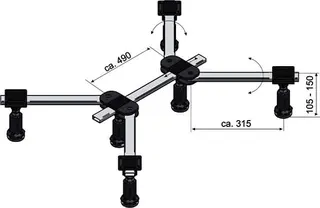 sanibel-Duschwannenfuß DWF-6 Standard A15 bis 1200x1200mm Höhe 105-150mm – Bild 2