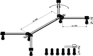 sanibel-Duschwannenfuß DWF-6 GIGA flat+ A15 bis 1200x1500mm Höhe 90-155mm – Bild 2