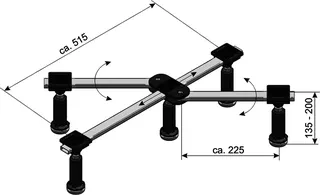 sanibel-Duschwannenfuß DWF A15 bis 900x900mm Höhe 135-200mm – Bild 2
