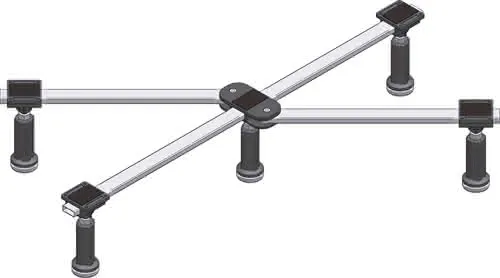 sanibel-Duschwannenfuß DWF GIGA A15 bis 1000x1000mm Höhe 135-200mm