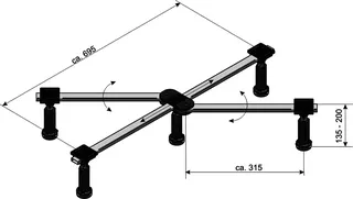 sanibel-Duschwannenfuß DWF GIGA A15 bis 1000x1000mm Höhe 135-200mm – Bild 2