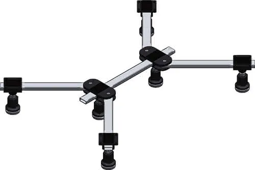 sanibel-Duschwannenfuß DWF-6 flat A15 bis 1200x1200mm Höhe 90-120mm