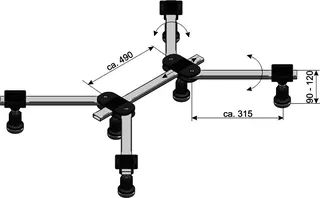 sanibel-Duschwannenfuß DWF-6 flat A15 bis 1200x1200mm Höhe 90-120mm – Bild 2