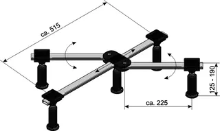 sanibel-Duschwannenfuß DWF BASIC A15 bis 900x900mm Höhe 125-190mm – Bild 2
