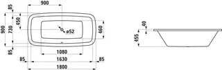 Laufen Einbau-Badewanne PALOMBA 900x1800x455 Sanitäracryl weiß – Bild 2